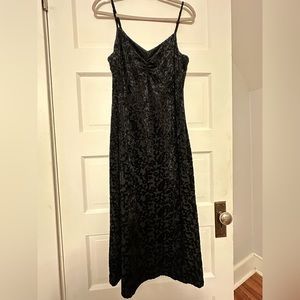 Black velvet burnout paisley Rachel Zoe spaghetti strap dress